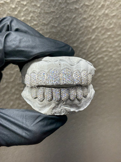 Full Bust Down VVS Moissanite HoneyComb Style Diamond Grillz