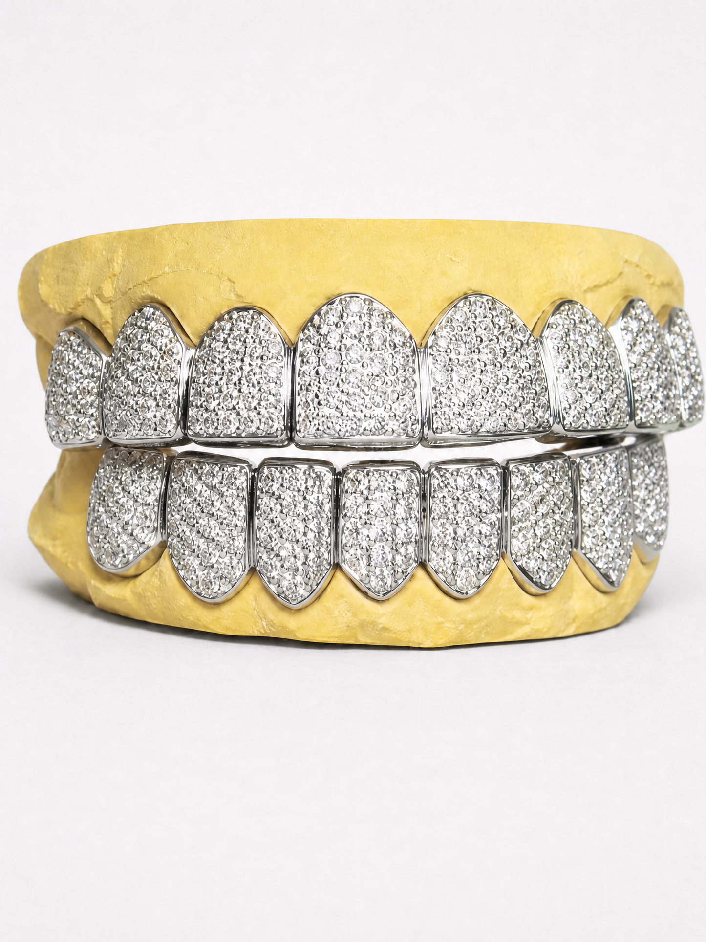 Full Bust Down VVS Moissanite HoneyComb Style Diamond Grillz
