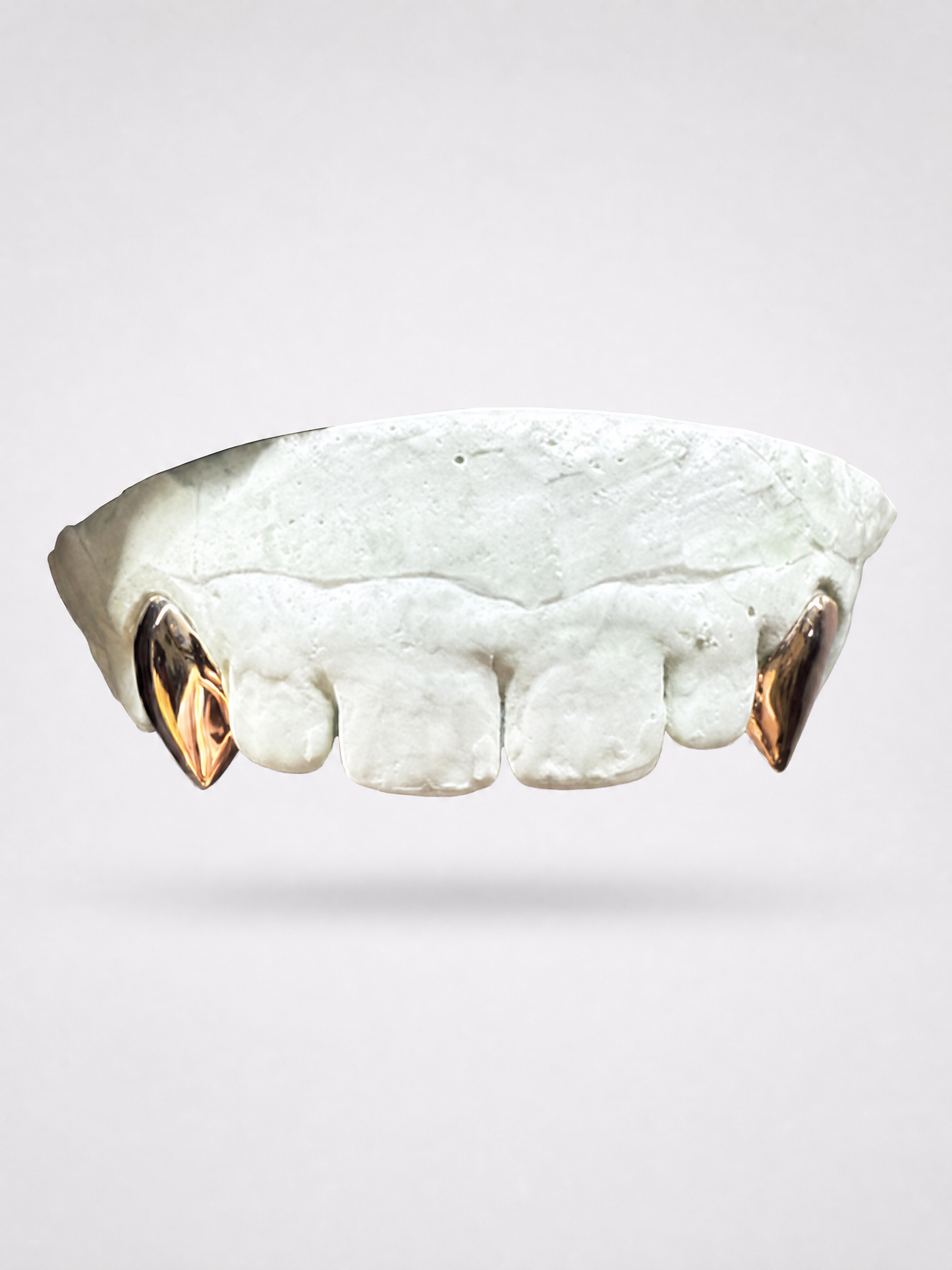2 Teeth Vampire Fang Gold or Silver With Back Bar