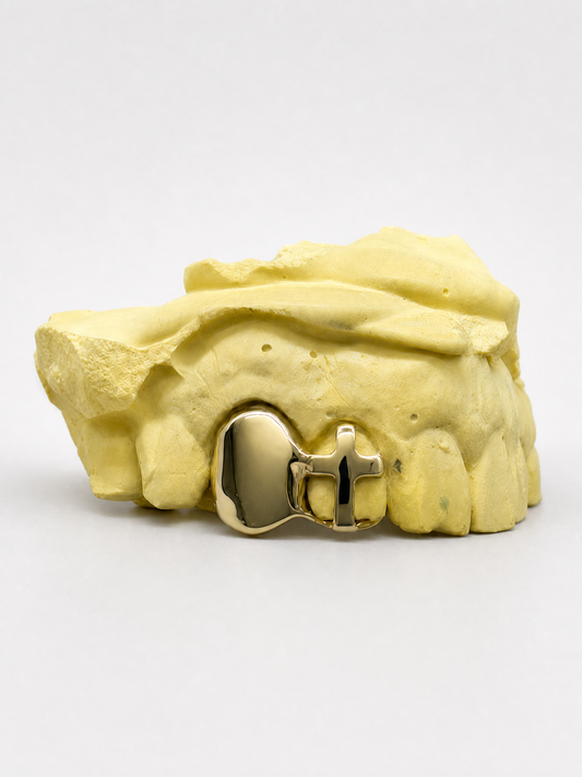 Custom Cross Open Face Grillz Silver / Gold