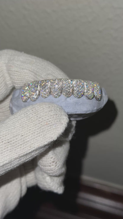 Full Bust Down VVS Moissanite HoneyComb Style Diamond Grillz